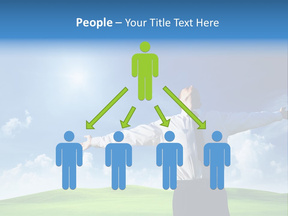 Person Business Blue PowerPoint Template