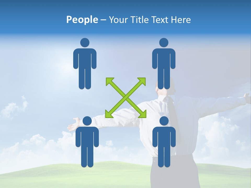 Person Business Blue PowerPoint Template