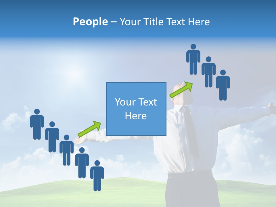 Person Business Blue PowerPoint Template