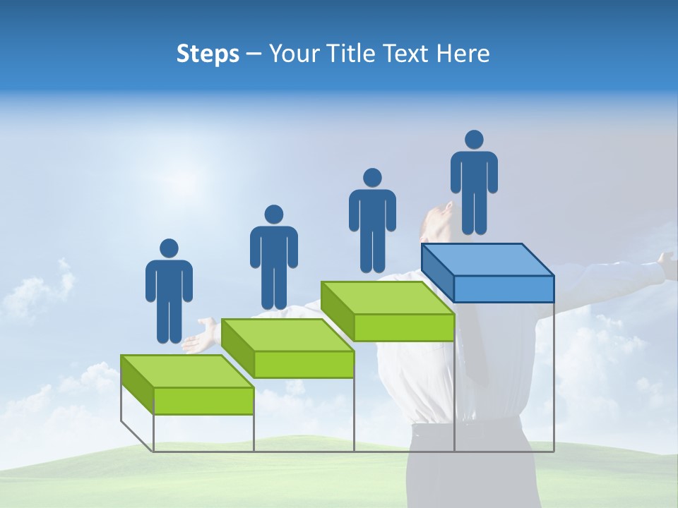 Person Business Blue PowerPoint Template