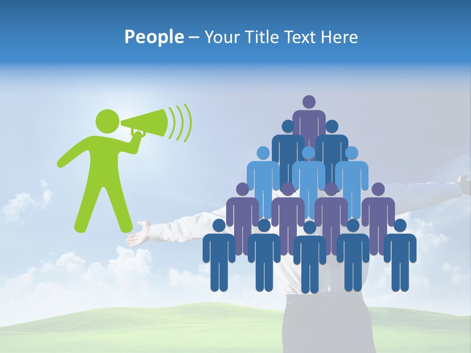 Person Business Blue PowerPoint Template