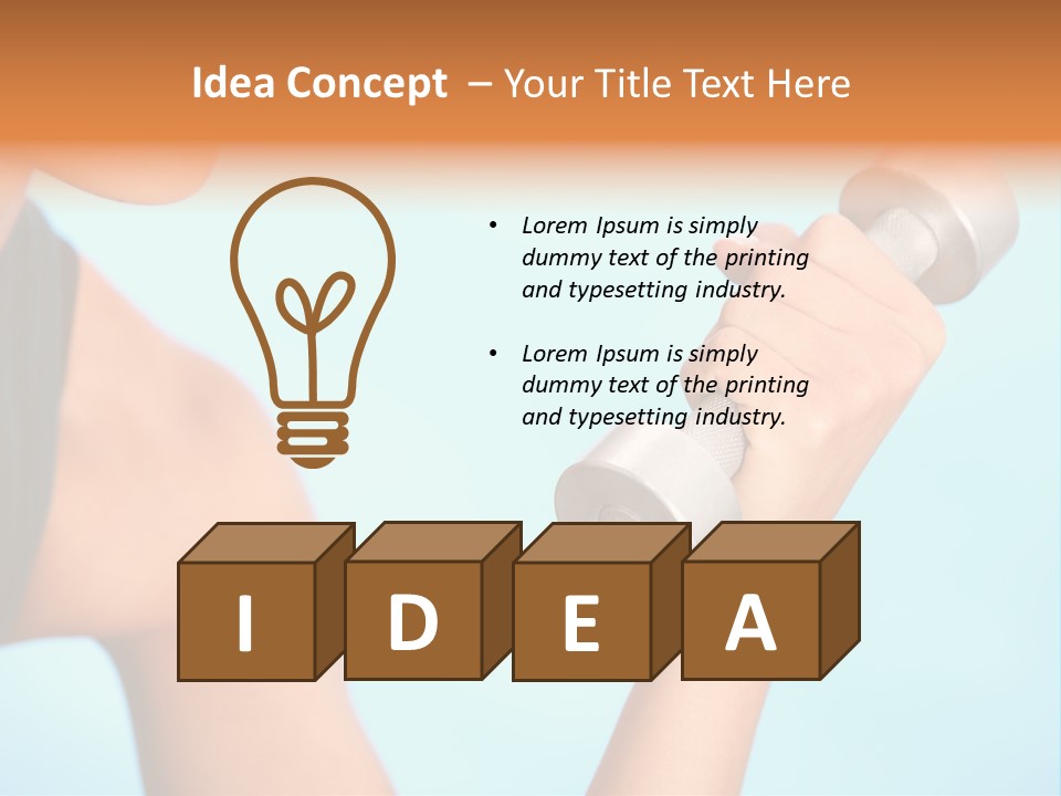 Barbell Weightlifting Healthy PowerPoint Template