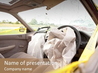 Wreck Vehicle Mirror PowerPoint Template