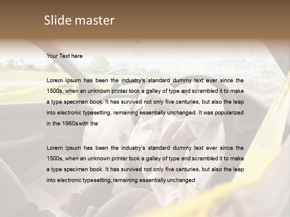 Wreck Vehicle Mirror PowerPoint Template