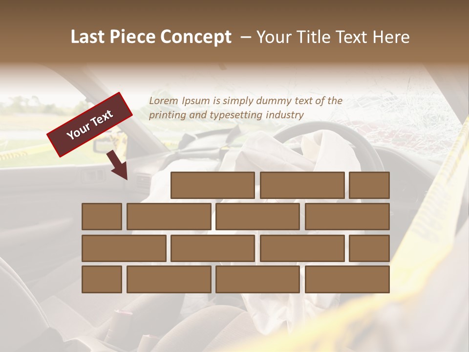Wreck Vehicle Mirror PowerPoint Template