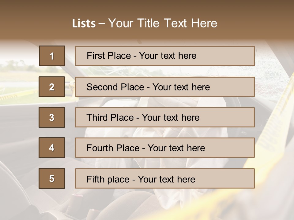 Wreck Vehicle Mirror PowerPoint Template