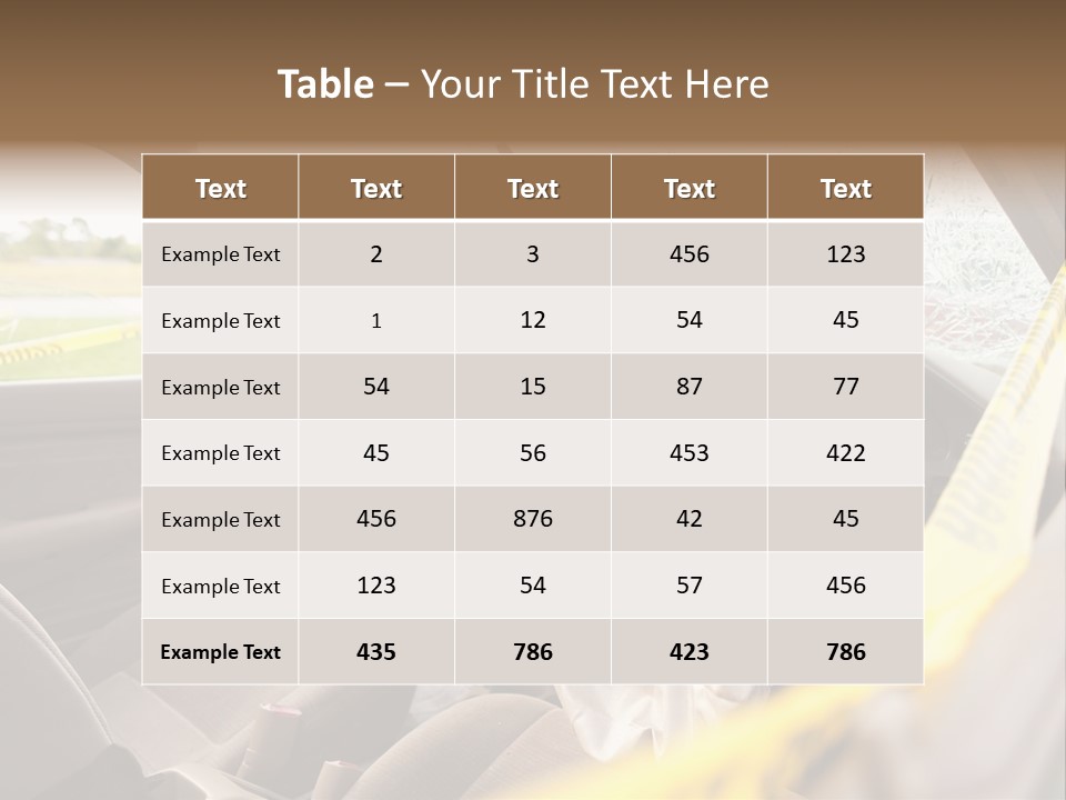 Wreck Vehicle Mirror PowerPoint Template