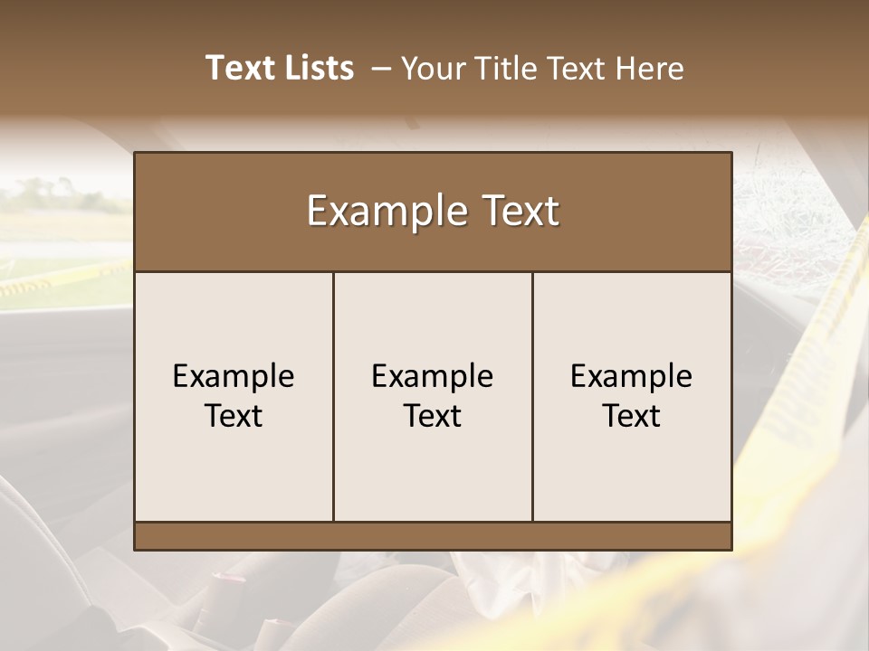 Wreck Vehicle Mirror PowerPoint Template
