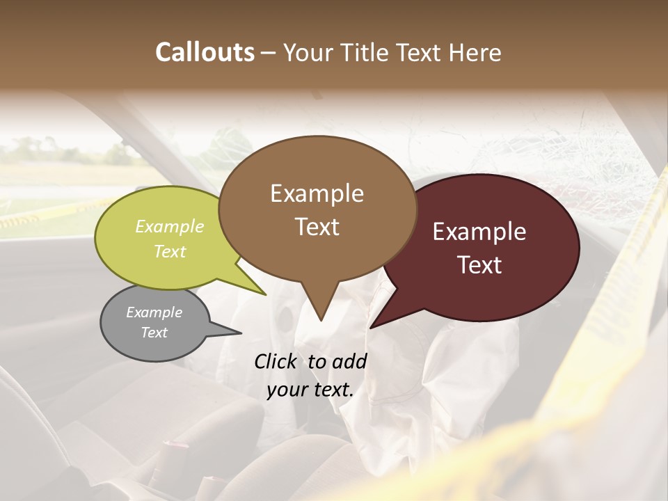 Wreck Vehicle Mirror PowerPoint Template