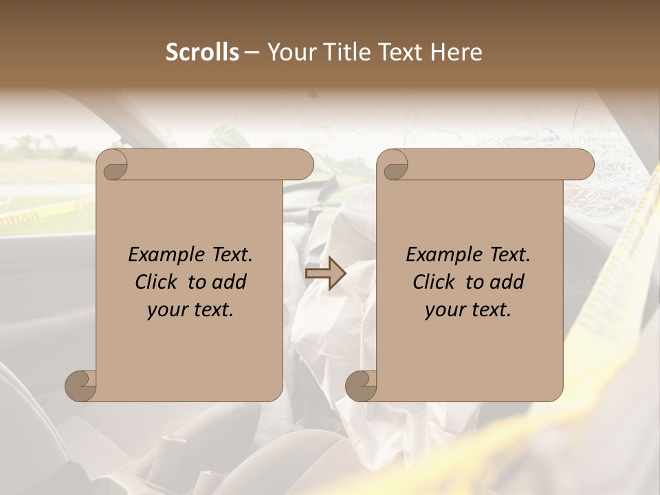 Wreck Vehicle Mirror PowerPoint Template