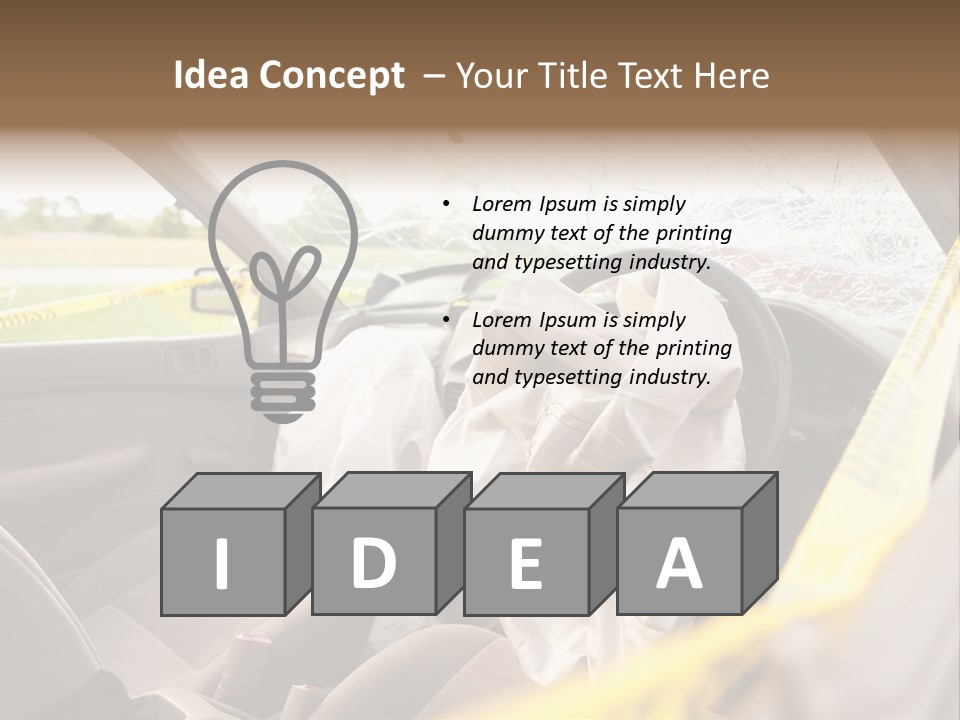 Wreck Vehicle Mirror PowerPoint Template