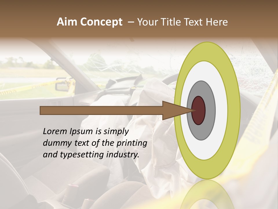 Wreck Vehicle Mirror PowerPoint Template