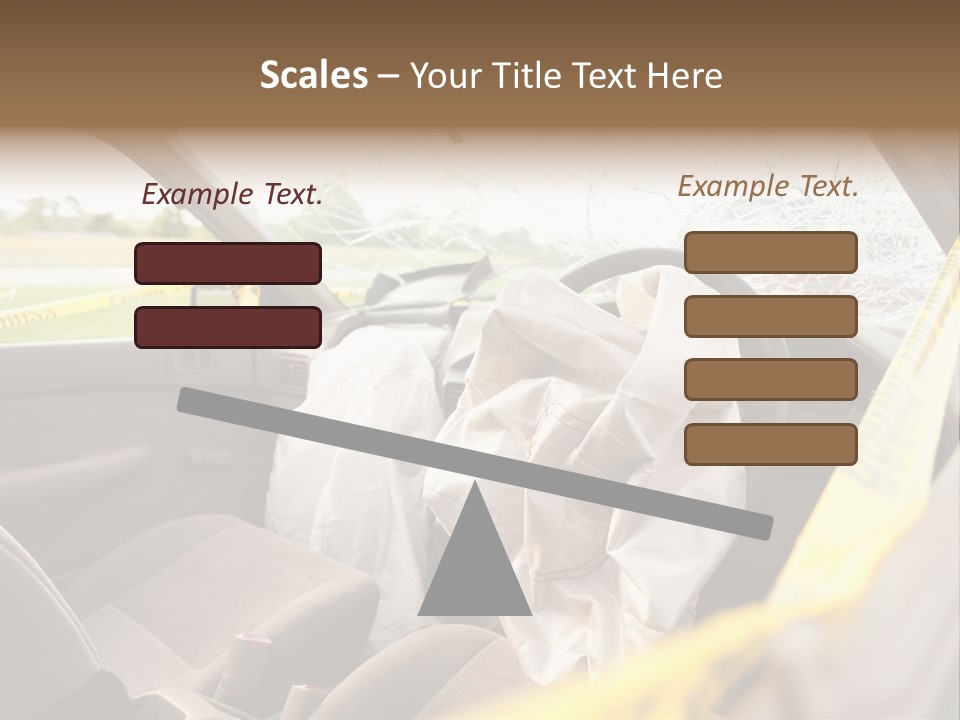Wreck Vehicle Mirror PowerPoint Template