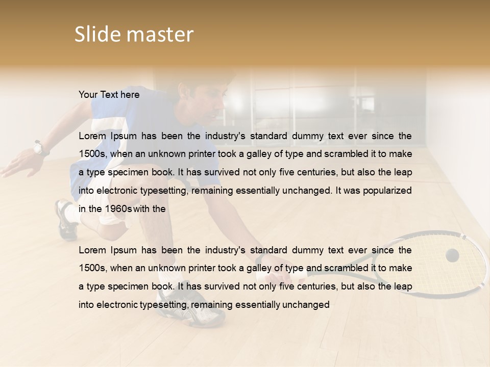 Ball Men Squash PowerPoint Template