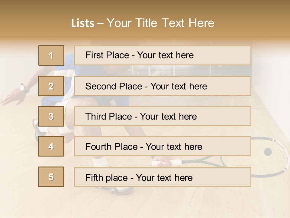 Ball Men Squash PowerPoint Template