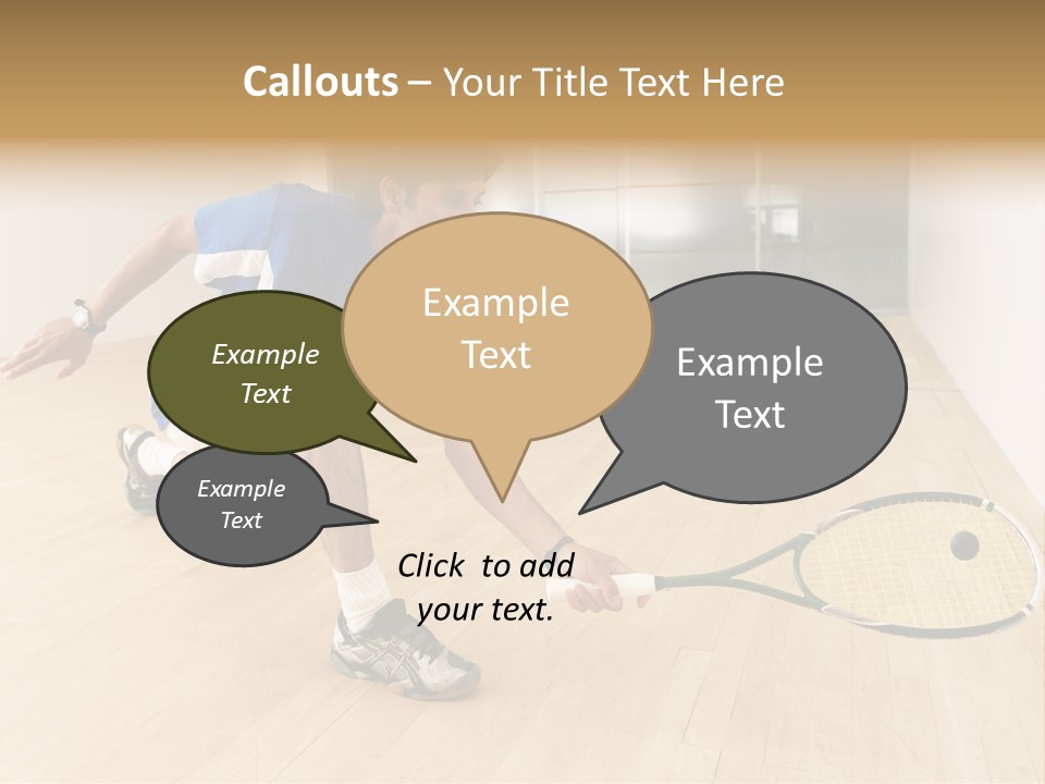 Ball Men Squash PowerPoint Template