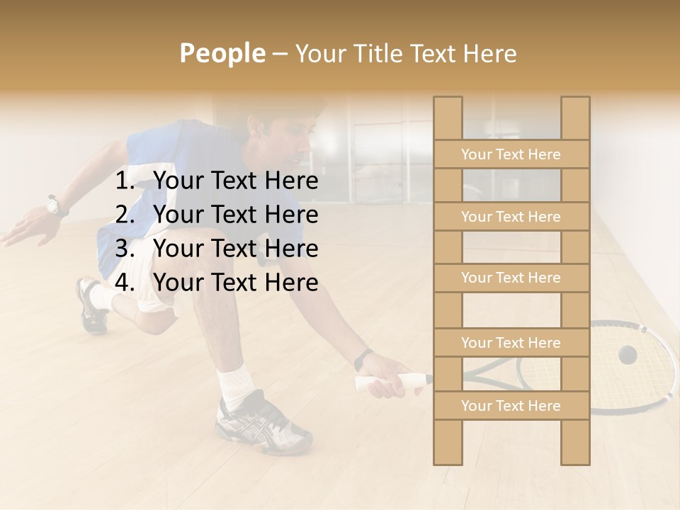 Ball Men Squash PowerPoint Template