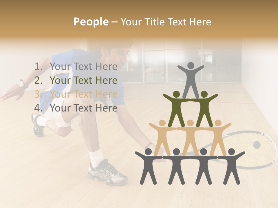 Ball Men Squash PowerPoint Template