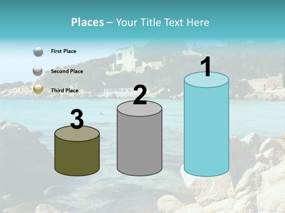 A Large Body Of Water Surrounded By Rocks PowerPoint Template