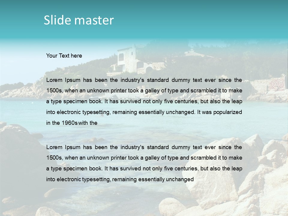 A Large Body Of Water Surrounded By Rocks PowerPoint Template