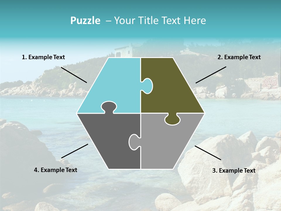 A Large Body Of Water Surrounded By Rocks PowerPoint Template