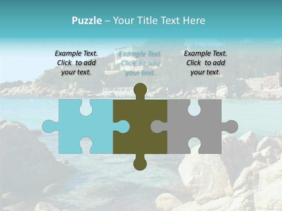 A Large Body Of Water Surrounded By Rocks PowerPoint Template