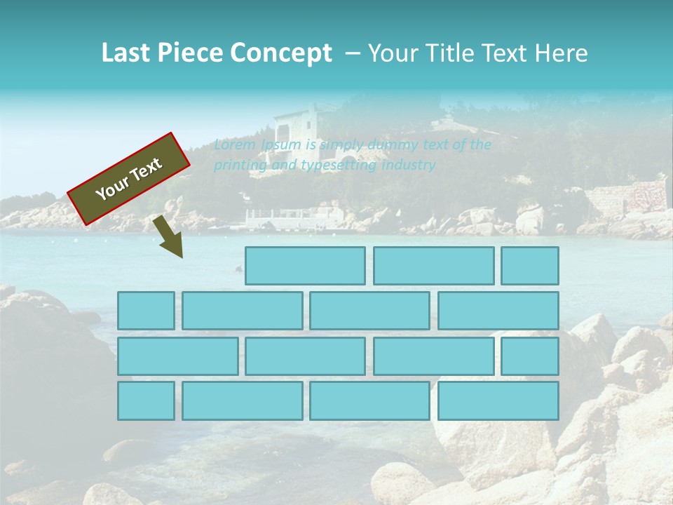 A Large Body Of Water Surrounded By Rocks PowerPoint Template