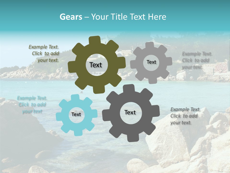 A Large Body Of Water Surrounded By Rocks PowerPoint Template