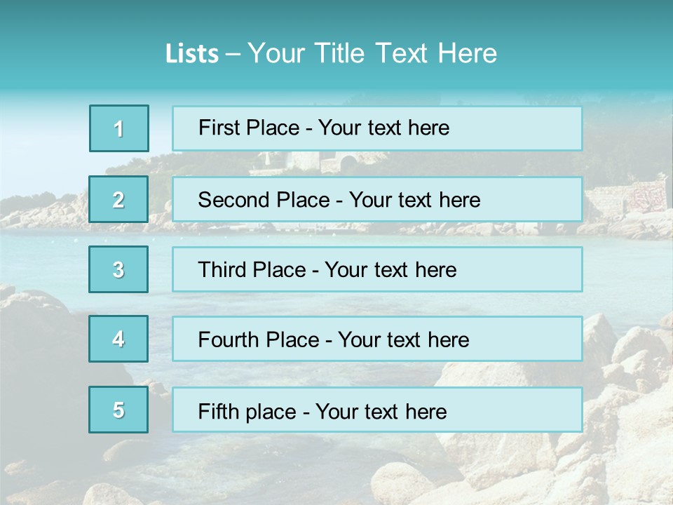 A Large Body Of Water Surrounded By Rocks PowerPoint Template