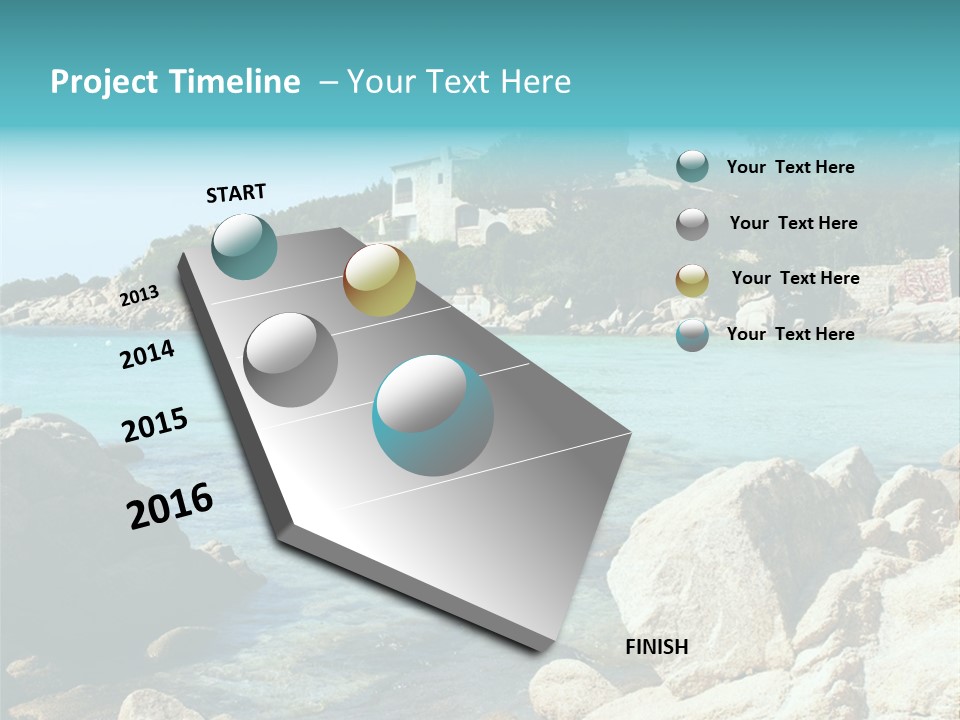 A Large Body Of Water Surrounded By Rocks PowerPoint Template