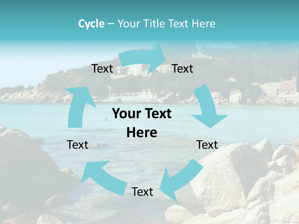A Large Body Of Water Surrounded By Rocks PowerPoint Template