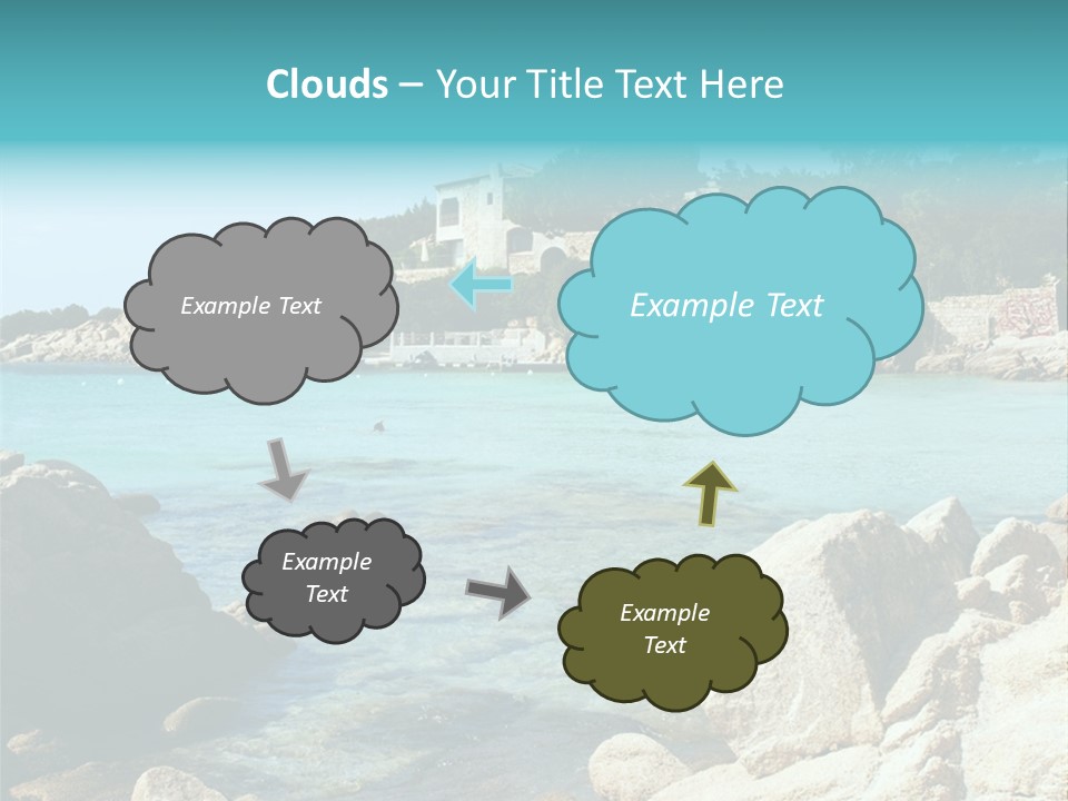 A Large Body Of Water Surrounded By Rocks PowerPoint Template