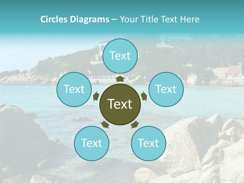 A Large Body Of Water Surrounded By Rocks PowerPoint Template