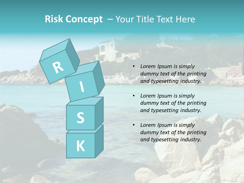 A Large Body Of Water Surrounded By Rocks PowerPoint Template