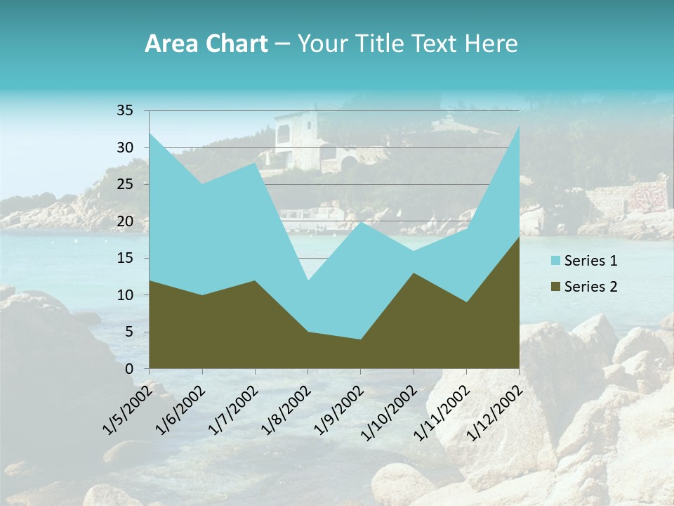 A Large Body Of Water Surrounded By Rocks PowerPoint Template