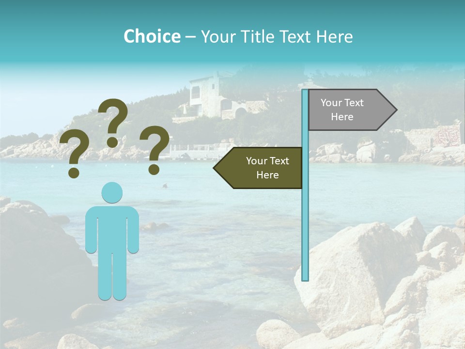 A Large Body Of Water Surrounded By Rocks PowerPoint Template