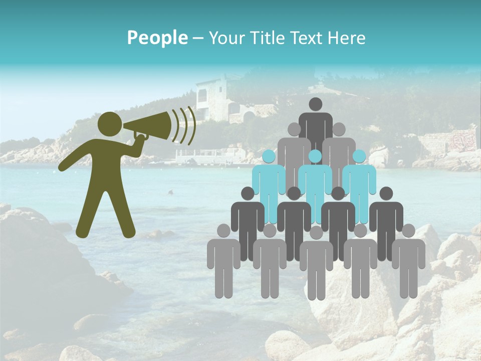 A Large Body Of Water Surrounded By Rocks PowerPoint Template