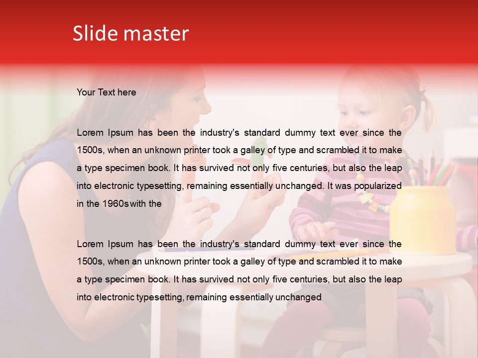 Babysitter Colorful Mother PowerPoint Template