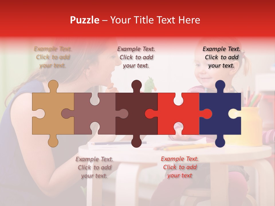 Babysitter Colorful Mother PowerPoint Template