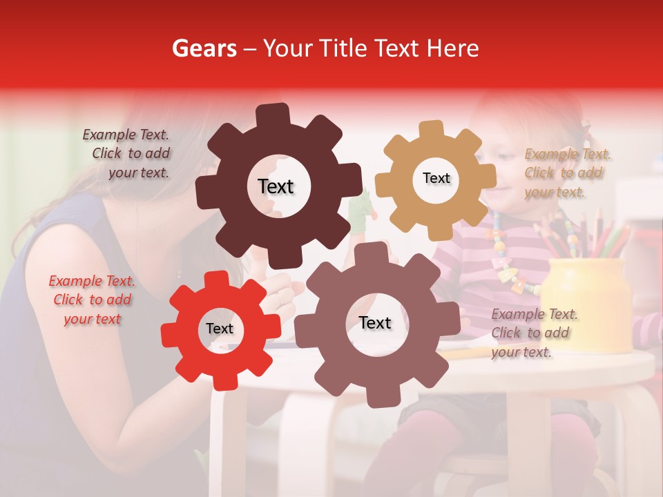 Babysitter Colorful Mother PowerPoint Template