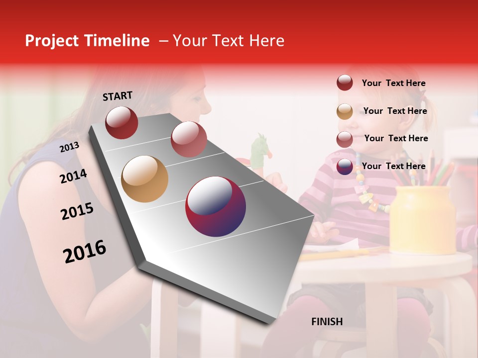 Babysitter Colorful Mother PowerPoint Template