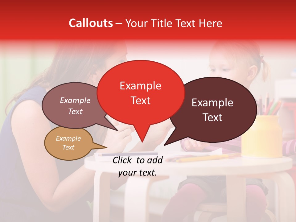 Babysitter Colorful Mother PowerPoint Template