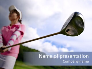 Golfer Girl Model PowerPoint Template