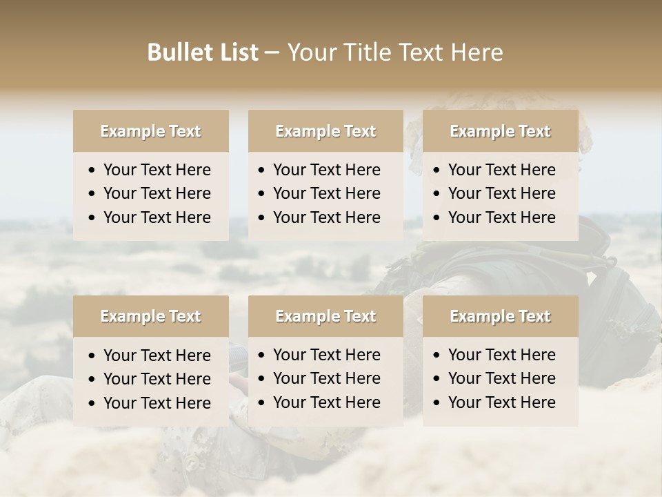 Action Army Ammo PowerPoint Template