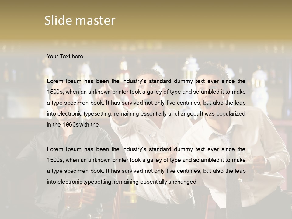 A Group Of Men Standing Next To Each Other Holding Beers PowerPoint Template