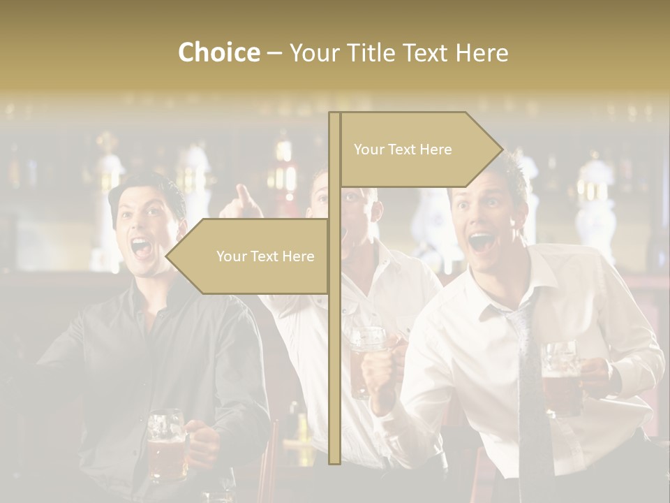 A Group Of Men Standing Next To Each Other Holding Beers PowerPoint Template