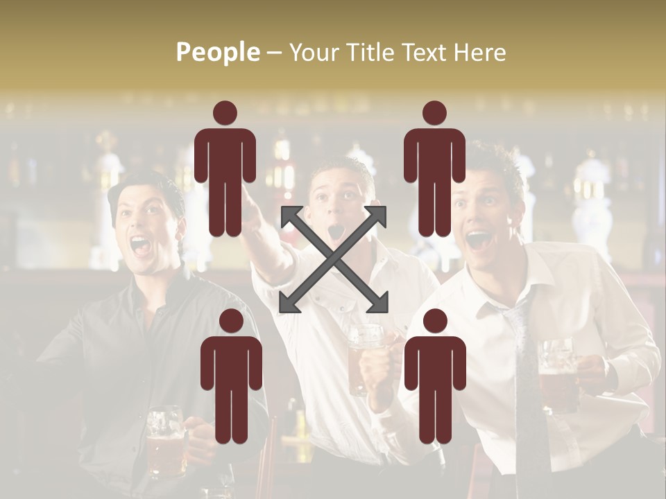 A Group Of Men Standing Next To Each Other Holding Beers PowerPoint Template