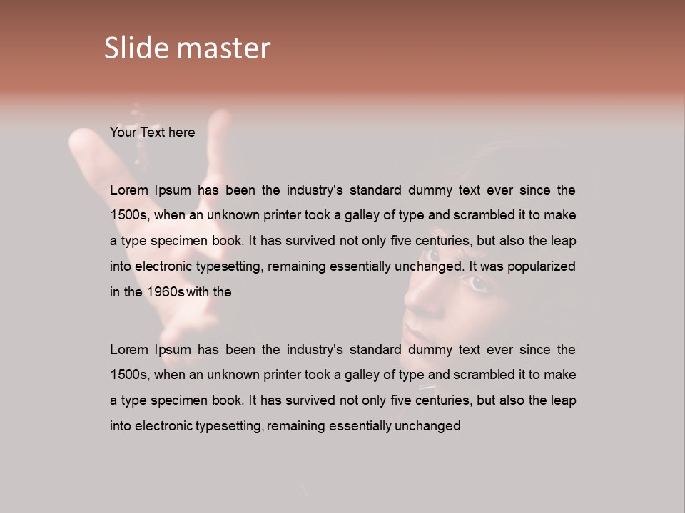 Raised Image Caucasian PowerPoint Template