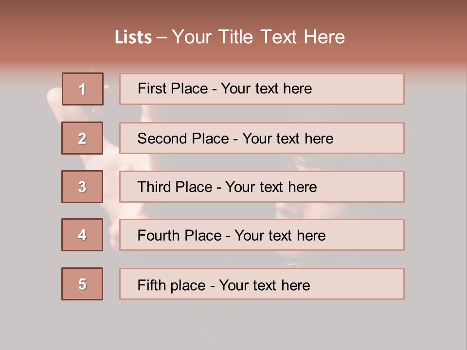 Raised Image Caucasian PowerPoint Template