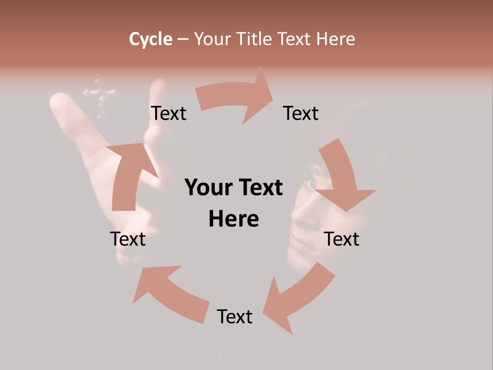 Raised Image Caucasian PowerPoint Template